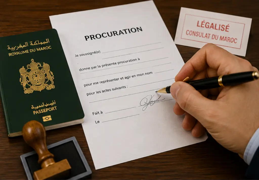 Procuration légalisée pour mandater un avocat au Maroc depuis l’étranger
